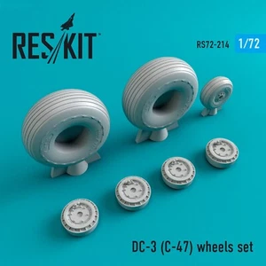 DC-3 (C-47) Set aggiornamento ruote in resina per Aviation ResKit RS72-0214 kit scala 1:72 - Foto 1 di 24