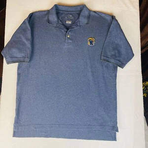 Acova By Rookwood Polo Shirt With Tiger Patch Blue M 100% Cotton - Picture 1 of 7