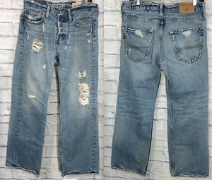 Hermosa Hollister 30/30 Distressed Denim blaue Damenjeans niedriger Stiefel - Bild 1 von 9