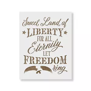 Plantilla Sweet Land Of Liberty Independence - Plantillas Mylar duraderas y reutilizables - Imagen 1 de 5
