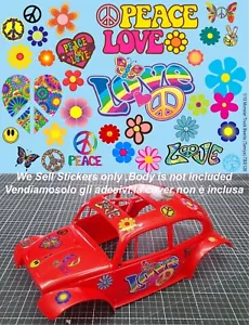 1/10 Stickers Peace and Love per Beetle RC Tamiya Monster Truck TBS126 - Bild 1 von 5