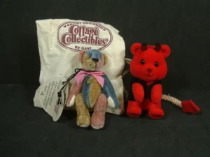 Ganz CC PUZZLE Mini Plush Bear Fully Jointed w/tags,Pouch + Red Devil Bear WOW! - Picture 1 of 16