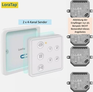 LoraTap 4-Kanal Funkschalter RF 868MHz (2 Stück) für Rollladen, Vorhänge etc. - Bild 1 von 4