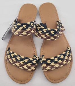 Neu mit Etikett Universal Thread Damen-Pantoletten Anita Basketweave Zweiband Größe 8 - Bild 1 von 9