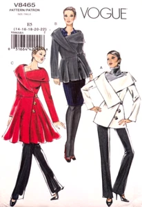 Vogue Sewing Pattern V8465 Misses Lined Fit & Flare Jacket & Coat Sizes 14 - 22 - Picture 1 of 3