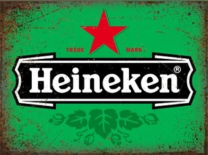 Heineken Larger Retro Beer Pub Shed Bar Man Cave Metal Vintage plaque SIGN - Picture 1 of 2