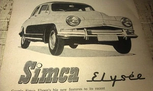 1957 SIMCA ELYSEE  Australian Sales Advert - Picture 1 of 2