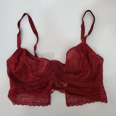 Sutiã feminino Free People 32D marrom renda íntima bralette - Imagem 1 de 4