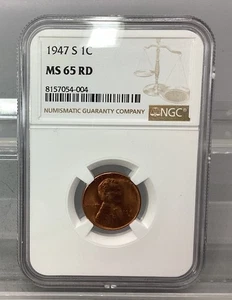Centavo Lincoln Wheat 1947 S - NGC - MS 65 RD - Imagen 1 de 4