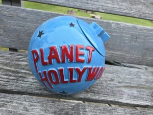 Raro barattolo per biscotti con logo Planet Hollywood - blu - grande 8" con coperchio - Foto 1 di 7