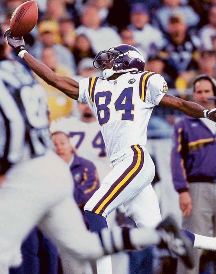 FOTO DE FÚTBOL AMERICANO RANDY MOSS 8X10 DE LOS VIKINGOS DE MINNESOTA NFL Foto 1 de 1