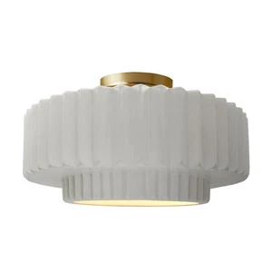 Justice Design Group CER-6375-BIS Radiance 17"W Semi-Flush - Brass - Picture 1 of 4