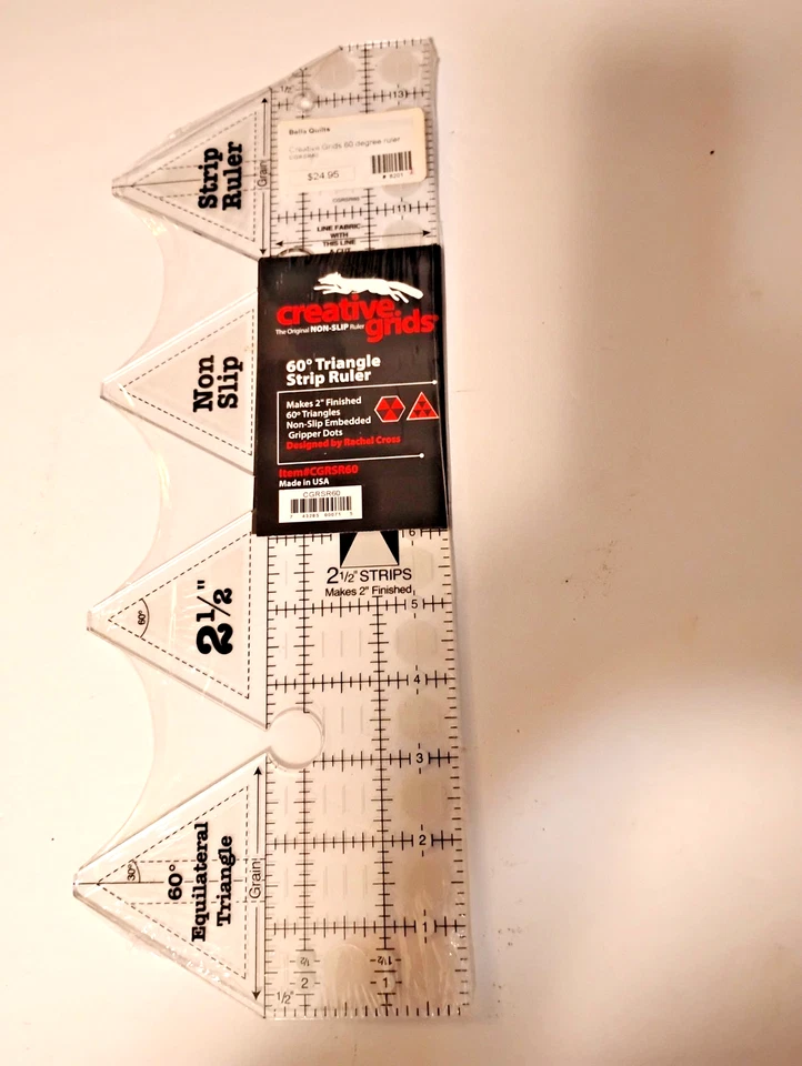 Creative Grid 60 Degree Triangle Quilting Strip Ruler - Image 1 of 1