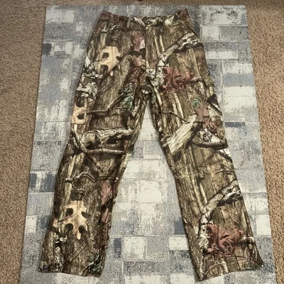 Gamehide Hush Hide Pants L 12 Cargo Mossy Oak Camo Lined Soft Hunting Rain - Image 1 of 4