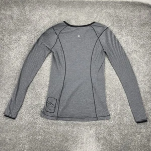 Lululemon Shirt Damen 10 grau Run Tun Around Langarm gestreift Sport Fitnessstudio - Bild 1 von 13