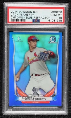 2014 Bowman Draft Chrome Blue Refractor /399 Jack Flaherty #CDP30 PSA 10 GEM MT - Image 1 of 2