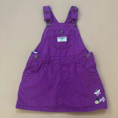 Vestido Mono Vaquero Mariposa Bordado Púrpura Niña OshKosh De Colección 2T Niñas Foto 1 de 4