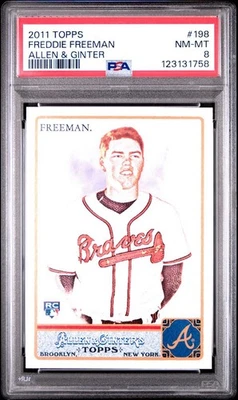 2011 Allen & Ginter Freddie Freeman Rookie #198 PSA 8 - Image 1 of 2