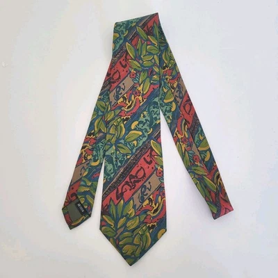 Corbata de hombre Paul Smith con corbata de diseñador verde seda floral abstracta boho  Foto 1 de 4