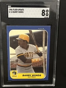 1986 Fleer Update Barry Bonds #U-14 (RC) Pirates SGC 8 - Picture 1 of 4