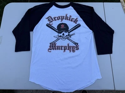 复古 00S Dropkick Murphys 3/4 袖棒球 T 恤男式 L 无手套无爱 — 第 1/4 张图片