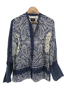 J. Crew Collection Hemd klassische Passform kragenlos 4 Paisley Schal Print Knopf - Bild 1 von 4