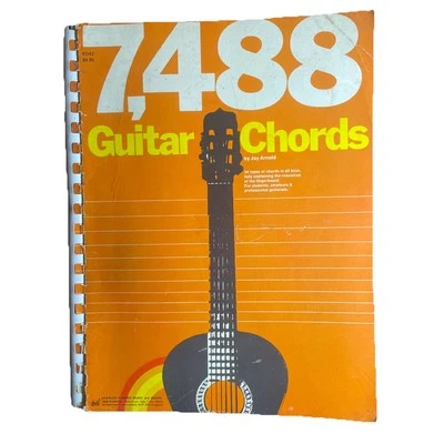 7,488 Guitar Chords Vintage Instructional Guide Book by Jay Arnold Spiral Bound - Image 1 of 4