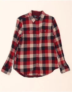 CHAPS Womens Flannel Shirt UK 14 Medium Red Check Cotton BQ04 - Picture 1 of 3