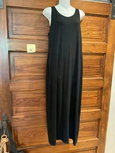 Eileen Fisher Women's Stretch Jersey Knit Tank Maxi Dress Black Sz L Classic - Picture 1 of 7