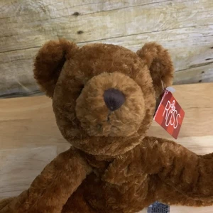 Russ Berrie Ballyhoo Flopples Bär 8 Zoll Plüschtier Stofftier Braun Sitzsack Ohrmarke - Bild 1 von 9