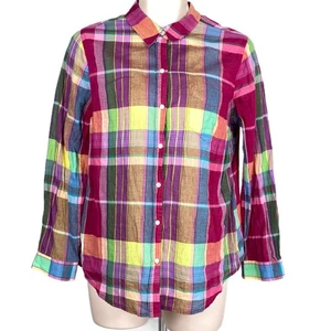 Old Navy Damenoberteil Größe L mehrfarbig kariert Langarm Knopfleiste - Bild 1 von 6