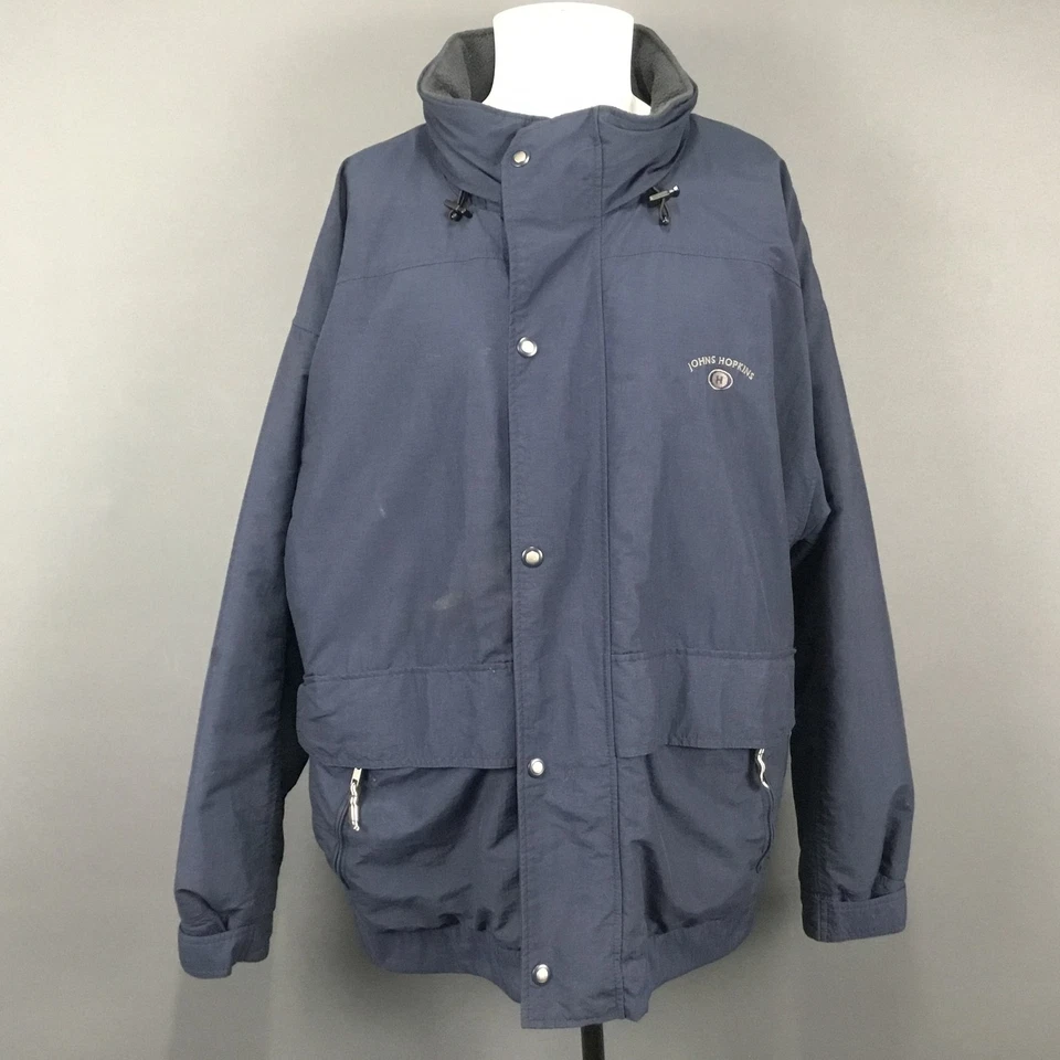 Chaqueta Johns Hopkins Para Hombres XL Azul Equipamiento para Deportes Nylon Abrigo con Capucha Exterior Foto 1 de 4
