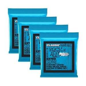 2255 Ernie Ball Extra Slinky Classic 8-38 Nickel Electric Guitar Strings  4 Sets - Picture 1 of 8