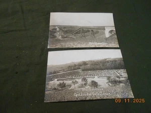 2x orig Privat - Fotokarte 1915 Bouillonville Friedhof und zerstörte Brücke - Bild 1 von 2