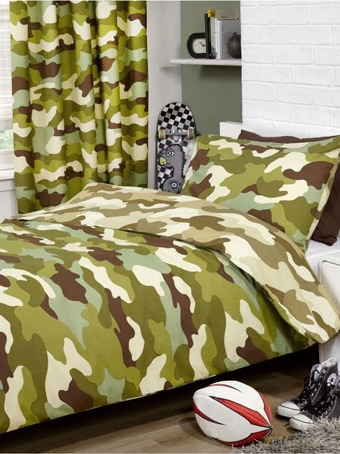 Camouflage Army Single Duvet Cover Set Reversible Military Design 2 in 1