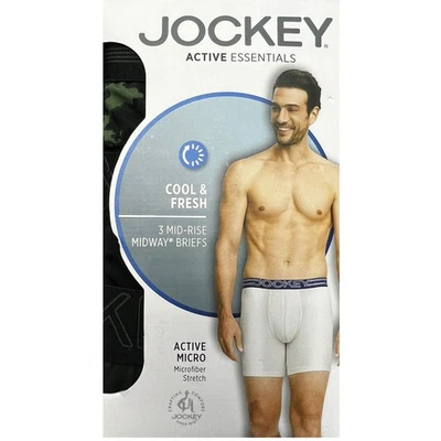 Jockey Midway Brief 3-Pack, Black and Camo Print, L - Image 1 of 2