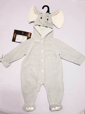 Disfraz Bebé Elefante Halloween Gris Vellón Una Pieza Talla 6-12 Meses - Nuevo Con Etiquetas Foto 1 de 4