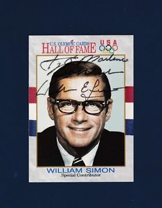 Tarjeta coleccionable Impel 1991 firmada por el Salón de la Fama Olímpica de los Estados Unidos por William Simon - Imagen 1 de 1