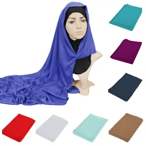 One Piece Hijab Slip On Hijabs Ready Jersey Muslim Women Head Scarf Shawl Amira - Picture 1 of 32