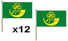 Pack 12 (9" x 6") Flag Huntingdonshire Small Polyester Hand Waving Flags & Poles