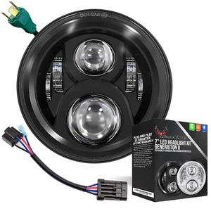 Faro LED Eagle Lights 7" negro generación 2 para Harley Touring y CVO 2014 en adelante - Imagen 1 de 10