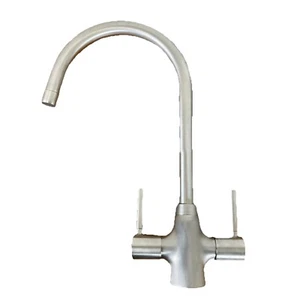 Mischbatterie aus gebürstetem Stahl Küche moderner Stil - Bild 1 von 12