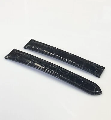 Genuine New Cartier 14mm x 12mm Black Leather Crocodile Deployment Band Strap - Image 1 of 3
