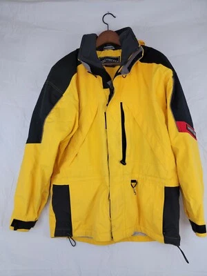 Obermeyer Eiger II Shell Snow Ski Wind Jacket Mens Size Small Yellow Black Red - Image 1 of 4