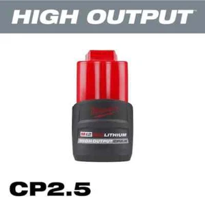 Milwaukee M12 12V Li-ion Battery Pack High Output 2.5 Ah Fast Rechargeable Red - Picture 1 of 11