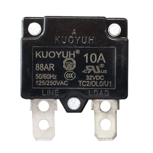 KUOYUH Circuit Breaker 88AR Series 10A 125/250VAC 32VDC-50VDC 50/60Hz (2Pcs) - Picture 1 of 1