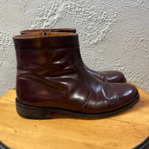 Vintage Bostonian Ankle Boots Mens 8.5 M Brown Leather Dressy Zip Classic - Picture 1 of 18