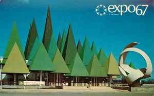 Postal vintage de papel pulpa Expo 67 de Canadá sin estampar sin usar 1963 - Imagen 1 de 2