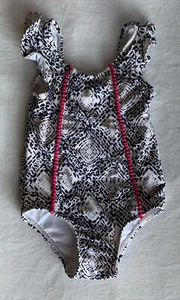 EUC Jessica Simpson Baby Girl 18 Month Lined One Piece Ruffle Sleeve Swim Suit - Picture 1 of 5