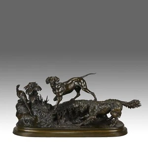 Animalier Bronce Siglo XIX titulado "Chiens de Chasse" por Ferdinand Pautrot - Imagen 1 de 12